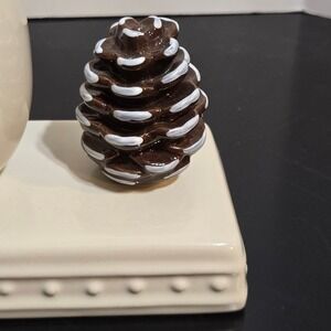Nora Fleming Mini Pretty Pinecone Brown with Snow Tips ~ More Available